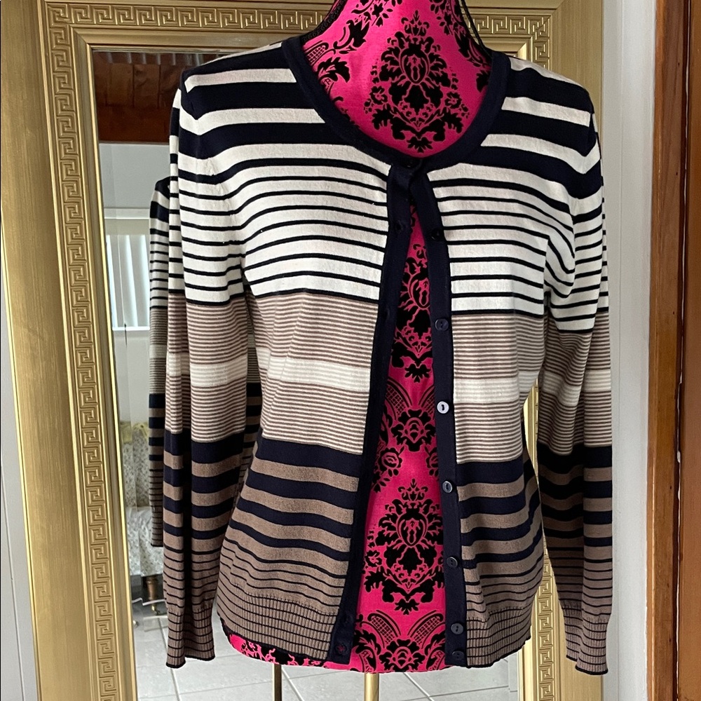 Chic Striped Cardigan Sweater